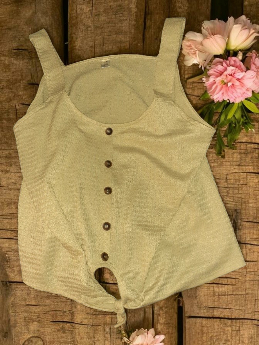 Just Be button-front sleeveless tank top 3X